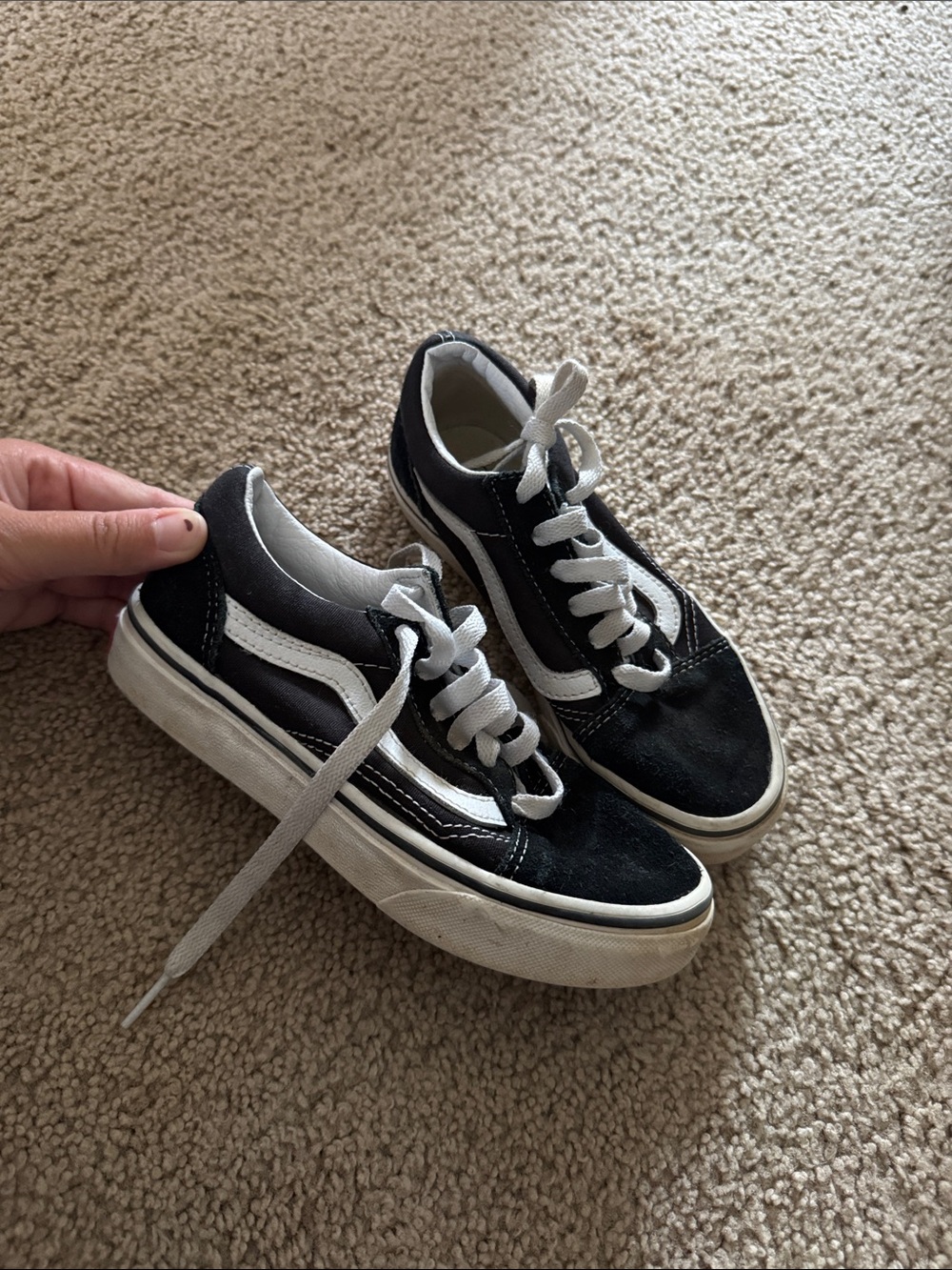 Vans Black and White Low-Top Skate Shoes